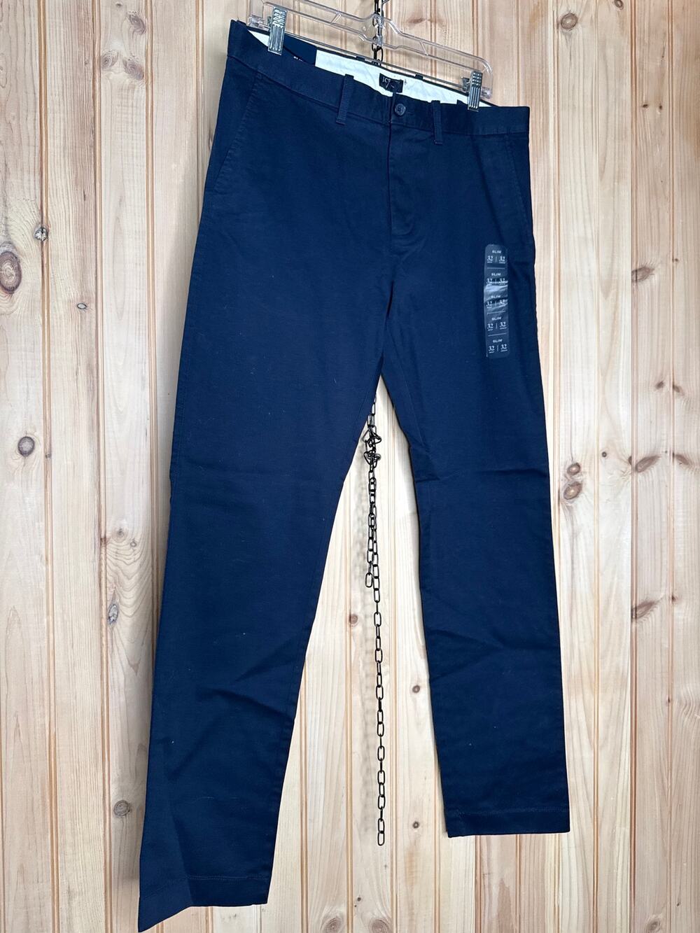 NWT J. Crew Slim Fit Original Chino Pants Navy Blue Classic Mens Size 32/32